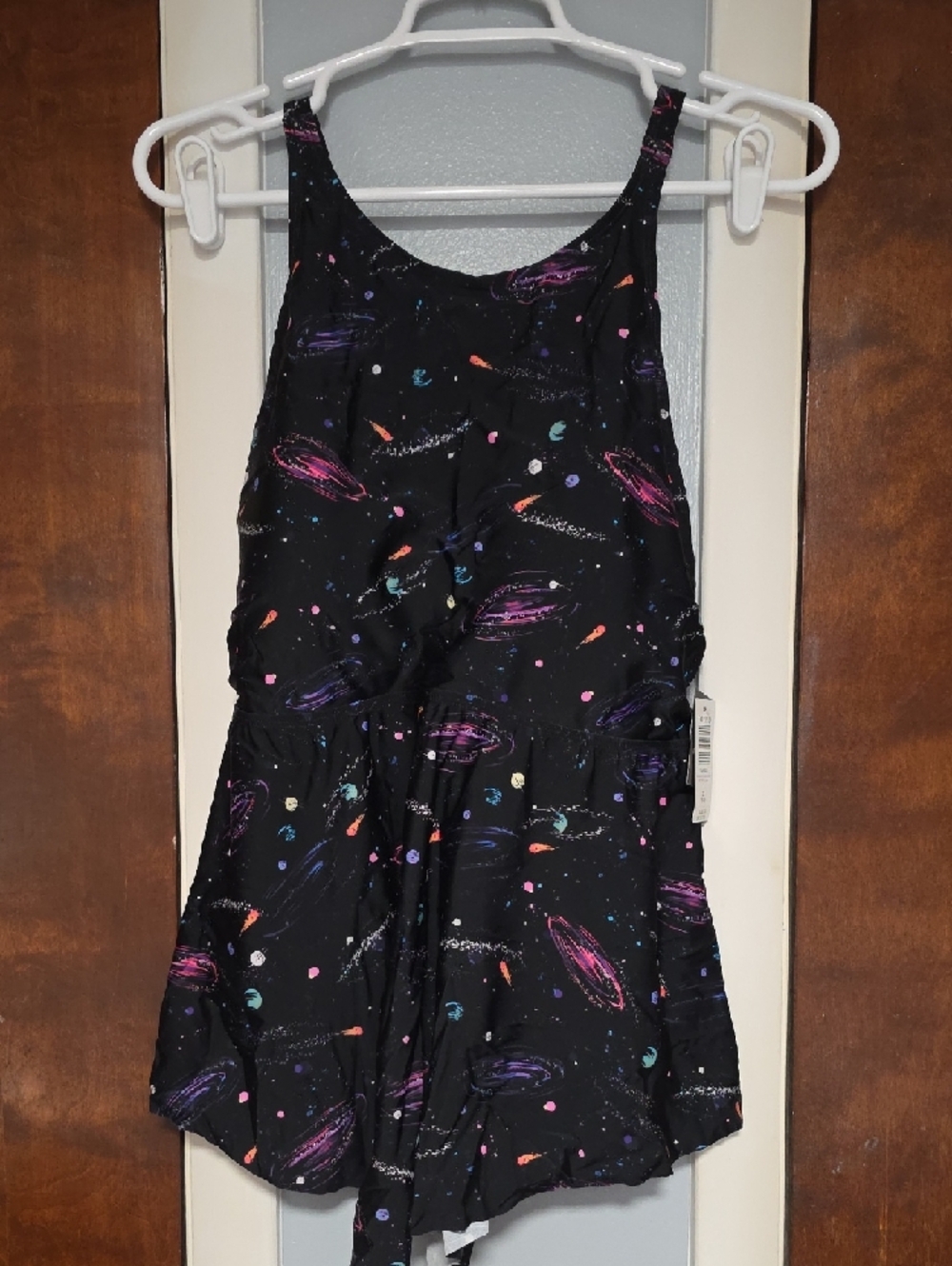 NWT SIZE 2 Torrid Hi Neck Black Tankini Top with Galaxy Print